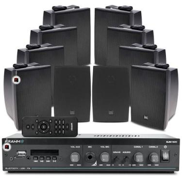 Imagem de Kit Som Ambiente Jbl Bluetooth Usb Controle Remoto Area Churrasco + 10