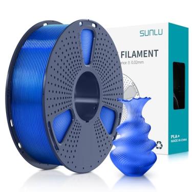 Imagem de SUNLU PLA Plus Filamento 1,75mm 1KG, Carretel Perfeitamente Enrolado, PLA+ 1000g, Precisão Dimensional +/- 0.02 mm, Compatível com a Maioria das Impressoras 3D FDM, 1kg (2.2lbs), Azul Transparente