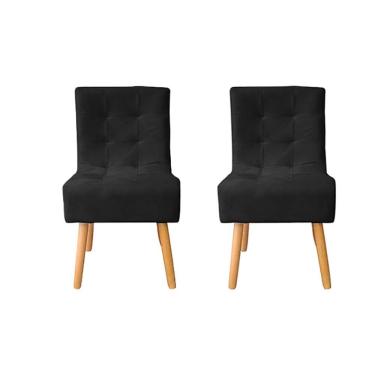 Imagem de Kit 2 Cadeiras Poltrona Sala de Jantar Penteadeira Reforçada Decorativa Liz Suede