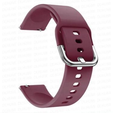 Imagem de Pulseira  Vinho de Silicone Fecho de Aço 20MM Compativel  Waatch3 Acti