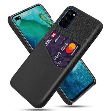 Imagem de Capa para Huawei Honor V30,Anti-deslizamento,Proteção contra quedas de 360°,Resistência à impressão digital,Tela e caso de couro PU com 1 slot de cartão atrás-Black