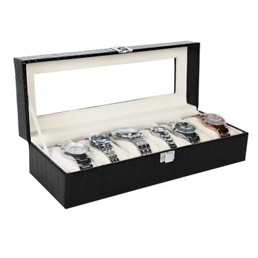 Imagem de Estojo Porta Relógio Masculino com 6 Compartimentos – Elegante e Organizado