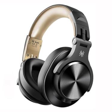 Imagem de Fone de Ouvido OneOdio A70 Gold, Sem Fio e Com Fio, Bluetooth, Cabo P2 e P10, Dobrável e Rotativo, P/DJ e Entusiastas, Até 72 Horas de Reprodução, Jack Lock System, Confortável