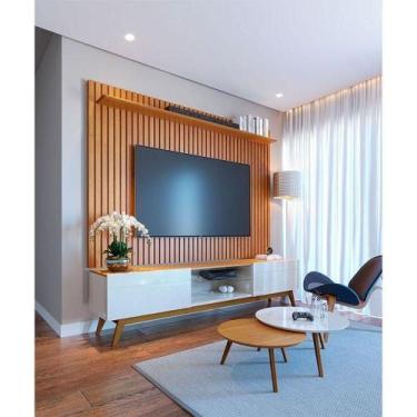 Imagem de Rack Bancada Ambiente Classic 2 Gavetas Com Painel Para Suspenso Ripad