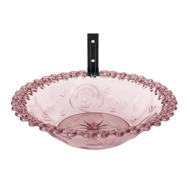 Imagem de Banheira de jardim para pássaros, banheira de pássaros ao ar livre montada na parede | Alimentador suspenso de bacia de água em forma de flor de 22 cm para cerca de quintal, galhos de árvores, varanda