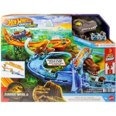 Imagem de Pista Hot Wheels Racerverse Spinossaurus vc Velociraptor Jurassic Worl
