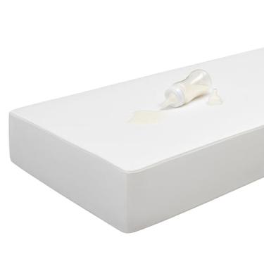 Imagem de Protetor de Colchão Impermeável, Berço Americano 130x70x20cm, Branco, com Elástico