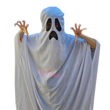 Imagem de Capa fantasia cosplay fantasma 130cm infantil Halloween - party