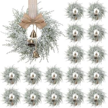 Imagem de Civaner 18 peças de decorações de guirlanda de Natal, guirlandas de armário de cozinha de Natal com sino, mini grinaldas, decoração de casa de fazenda, guirlandas artificiais para pendurar no Natal