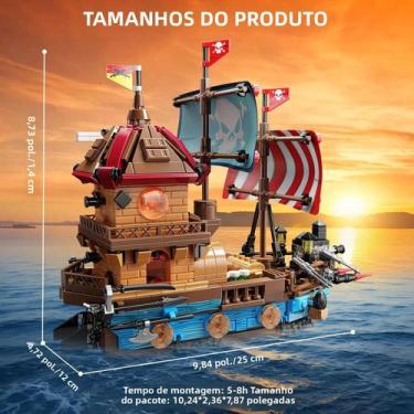 Imagem de Conjunto De Blocos De Construção De Navio Pirata Infantil 916 Peças Ti
