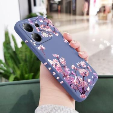 Imagem de Capa de celular com estampa de flores caindo para Xiaomi, Redmi Note 14, 13, 12, 12S, 11, 11S, 10, 10S, 9, 9S Pro Plus, 4G e 5G, azul claro, para Note 14Pro 5G