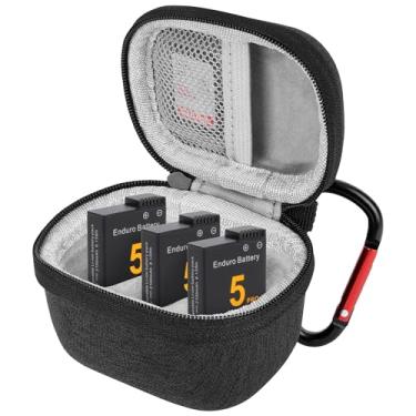 Imagem de GEEKRIA Mini estojo de armazenamento compatível com GoPro Hero 13, 12, 11, 10, 9, 8 e DJI Osmo Action 5 Pro, 4, 3 baterias, bolsa de viagem portátil fácil de transportar, acessórios para câmera (cinza