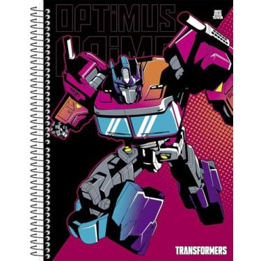 Imagem de Caderno Universitário Animativa, 10 Matérias, 160 folhas, Capa Dura, Transformers, Pacote com 4 Unidades