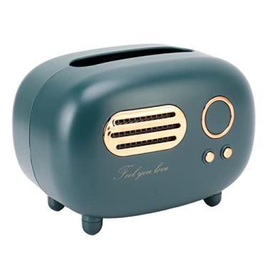 Imagem de Taruor Caixa de lenço em forma de rádio retro capa estilo vintage para a mesa a sala de estar da casa de banho decoração única para a casa (verde)