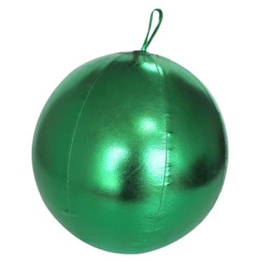 Imagem de Baoblaze Bola inflável de Natal, bola de Natal, decoração de jardim ao ar livre, balão, enfeite para festa de inverno, festival, gramado, Verde