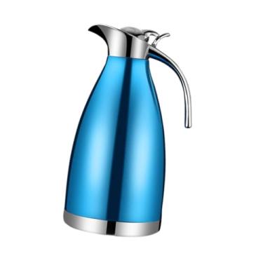 Imagem de IEUDNS Garrafa térmica de aço inoxidável para café, garrafa térmica à prova de vazamentos, fácil de usar, jarra para café, vácuo para geladeira de limonada, Azul