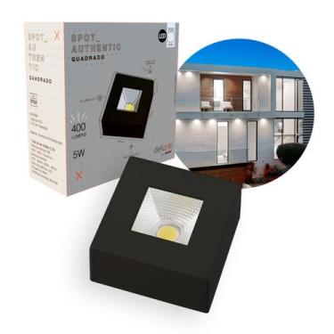 Imagem de Spot Led Authentic Beiral de teto 5w 6500k 7.5cm Bivolt Quadrado Preto