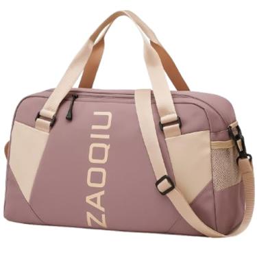 Imagem de Bolsa Mala De Mão 10kg Viagem Academia Bordo Grande Avião Alça ajustável Área Seca Área Molhada Compartimento Tênis (Lilás)