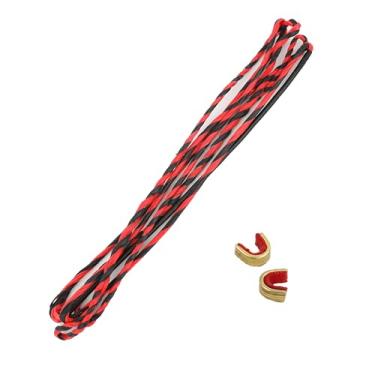 Imagem de HNZMDY 111.8 cm-177.8 cm Flemish Twist Bow String Replacement 12/14/16 fios arco recurvo tradicional arco longo corda com 2 peças Nock
