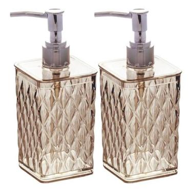Imagem de Kit 2 Porta Sabonete Líquido 285ml Luxo Banheiro Lavabo - Plasútil
