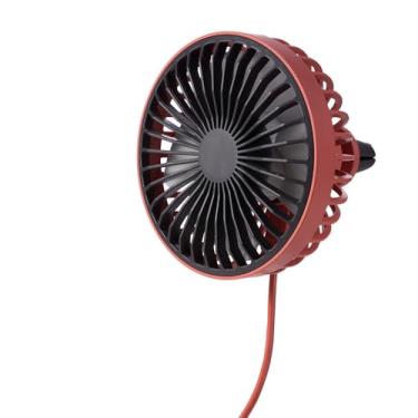 Imagem de Ventilador Elétrico Pequeno Montado no Carro para Resfriamento em Veículos, 12V para Carros, 24V para Caminhões, Artefat(Amarelo Limão-12v24 Universal-)