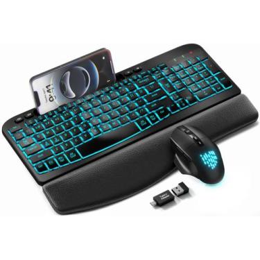 Imagem de Combinação de teclado e mouse sem fio SABLUTE Ergonomic Black