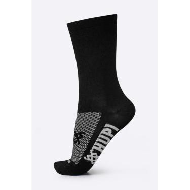 Imagem de Meia HUPI Lisa Preta Cano Médio 1 Par para Corrida Bike, Cor: PRETO, Tamanho: Único 36-42