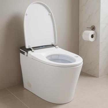 Imagem de Miroro Vaso sanitário inteligente com bidê embutido, assento aquecido, água morna e seca, com sensor e exibição de temperatura, descarga automática, tampa de abertura e fechamento automático, controle