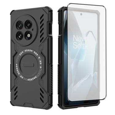 Imagem de Asuwish Capa de telefone para OnePlus 13 5G com protetor de tela de vidro temperado, capa magnética e proteção à prova de choque, fina, rígida, fina, acessórios de celular robustos One+ 1plus13 2025