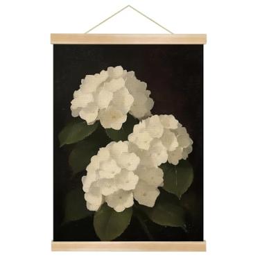 Imagem de You found a duck Impressão em tela de hortênsia azul, 35 x 45 cm, cabide magnético de madeira, moldura de madeira natural (HD014)