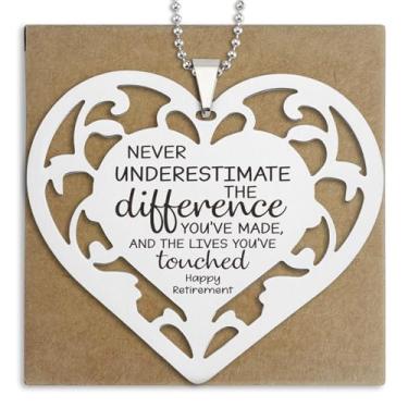 Imagem de Presentes de agradecimento para professor, enfermeira, voluntário, médico, colega de trabalho, nunca subestime a diferença que você fez, presente de despedida de coração de aço inoxidável para
