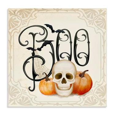 Imagem de Stupell Industries Design de arte de parede em tela Something Wicked Boo por Nicole Tamarin, 61 x 61 cm