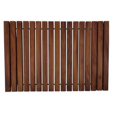 Imagem de Tapete de corda de teca nórdica 100% sólido de teca - uso interno e externo - plataforma de madeira antiderrapante para sauna, piscina, decoração e protetor de piso de banheira de hidromassagem