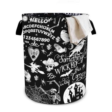 Imagem de Cesto de roupa suja de Halloween Crow dobrável de tecido Oxford, cesto de lavanderia, organizador de balde de roupas para banheiro/armazenamento de lavanderia/quarto 40 x 40 cm