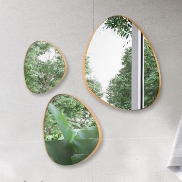 Imagem de Conjunto de Espelhos Decorativos – Vidro Orgânico com Estilo (Dourado)