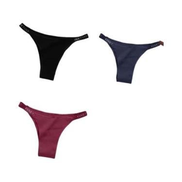 Imagem de Conjunto De 3 Calcinhas Femininas De Algodão, Tanga Sexy, Lingerie Ínt