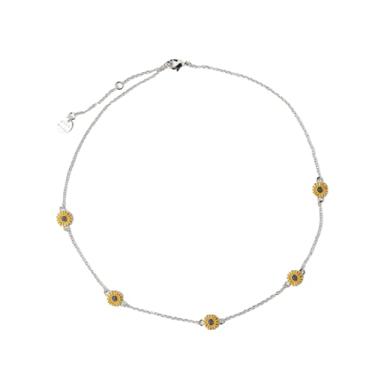 Imagem de Colar de gargantilha de girassol pequeno, fofo, prata, You are My Sunshine, vintage, joias, presentes de aniversário feitos à mão, para mãe, mulher, filha, jardim, margarida, sol, flor