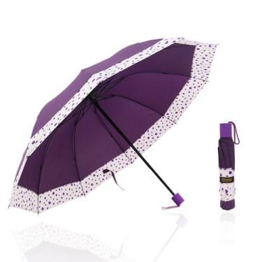Imagem de Guarda Chuva Grande Manual Reforçado Contra Vento Cabe Na Bolsa  1023D
