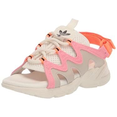 Imagem de adidas Originals Sandálias Esportivas Astir Femininas, Off White/Super Pop/Wonder Quartz, 9