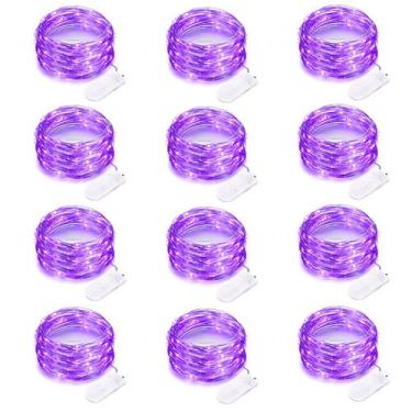Imagem de Bateria LED String Lights Yiaht Purple Halloween de 7 pés e 20