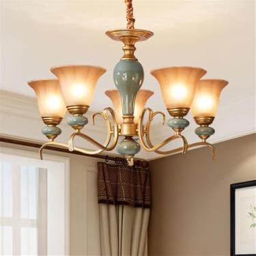 Imagem de Lâmpada Pendente Lustre LED Retro Cerâmica (C 3 Luzes) - Para Sala De Estar, Quarto, Estudo, Restaurante, Hotel, Café & Villa (H 5 Luzes)