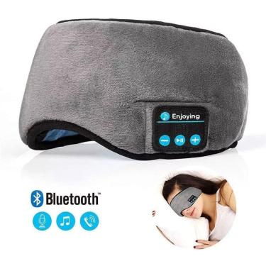 Imagem de Kit 2 Máscara Para Dormir Musical Com Fone Bluetooth Cinza