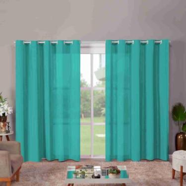 Imagem de Cortina Roma Decorativa, 4,00 x 2,20 Metros, 2 Folhas, Poliéster, para Sala, Quarto e Escritório (TURQUESA)
