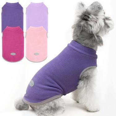 Imagem de XPUDAC 4 peças de moletom de lã para cães, colete quente de inverno, roupas para cães pequenos, médios, grandes, meninas, pulôver macio para cachorrinho, jaqueta de clima frio, 510-colete-G
