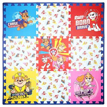 Imagem de Tapete de espuma infantil da Patrulha Canina, quebra-cabeça interligado, antiderrapante, multi, 91 x 91 cm, 9 azulejos