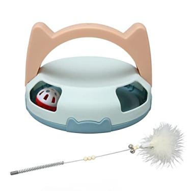 Imagem de Brinquedo Interativo para Gatos Brinquedo Giratório Automático de Penas Brinquedos Interativos para Gatos Aliviam o Tédio Resistente à Mordida Brinquedos Interativos para Gatos