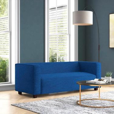 Imagem de Sofá Namoradeira Amsterdam 1,40m Suede Azul Marinho - Inova Decorações