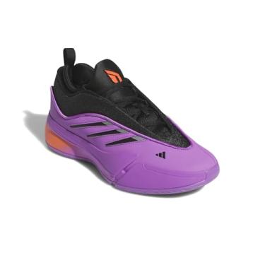 Imagem de adidas Tênis feminino de basquete Dame 9, Roxo Burst/Preto/Vermelho Solar, 38 BR