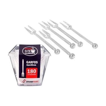 Imagem de Garfo pequeno aperitivo petisco cristal strawplast c/3.600