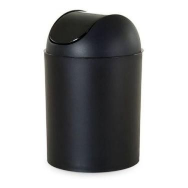 Imagem de Lixeira Para Banheiro Tampa Basculante Plástica 5l Preta - Arthi